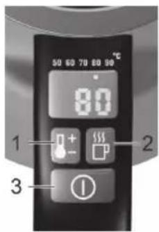 AEG UltraSpeed EWA7550 - To boil water then keep it warm at selected temperature: - 1