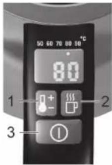 AEG UltraSpeed EWA7550 - Pour faire bouillir de l'eau puis la maintainir au chaud à la température sélectionnée: - 1