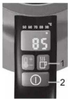AEG UltraSpeed EWA7550 - To heat water to selected temperature (not boiling): - 1