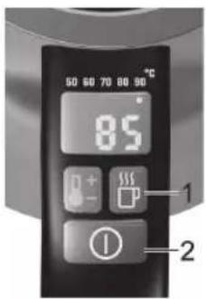 AEG UltraSpeed EWA7550 - Pour chauffer l'eau à la température sélectionnée (sans ébullition): - 1