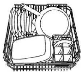 INDESIT IDL 557 S FR.2 - Loading examples for the lower rack - 2