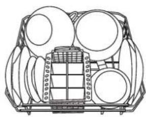INDESIT IDL 557 S FR.2 - Loading examples for the lower rack - 1