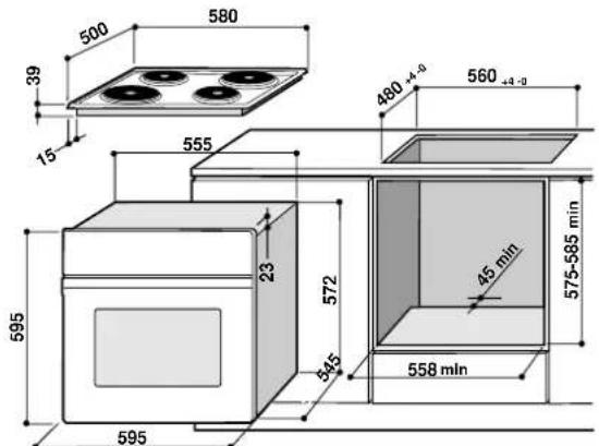 INDESIT HGM 300 K.C (WH) - Installation of Built-in Ovens - 1