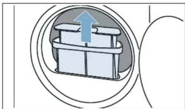 SIEMENS WT43RTE0FG - Nettoyez le filtré à peluches après chaque séchage : - 1