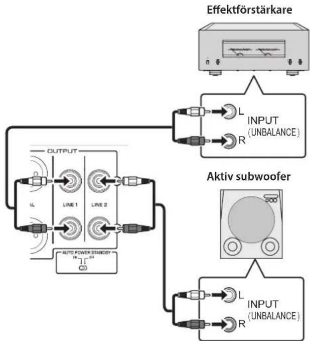 YAMAHA C5000 - Ansluta a effekt Förstärkare och en aktiv subwoofer - 2