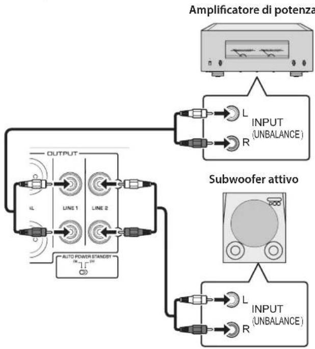 YAMAHA C5000 - Collegamento di un amplificatore di potenza e di un subwoofer attivo - 2