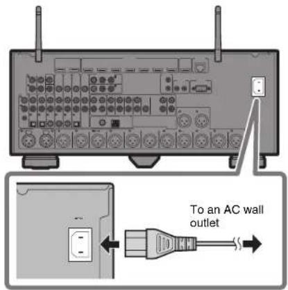 YAMAHA MusicCast Aventage CXA5200 - Plug the power cable into an AC wall outlet. - 1