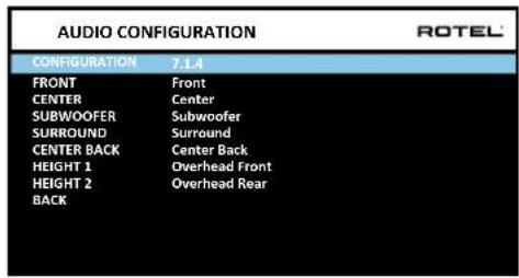 ROTEL RSP1576 - Configuration audio - 1
