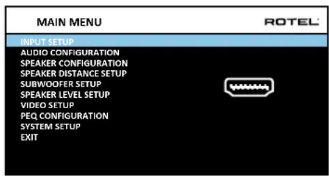 ROTEL RSP1576 - Menu Principal (Main Menu) - 1