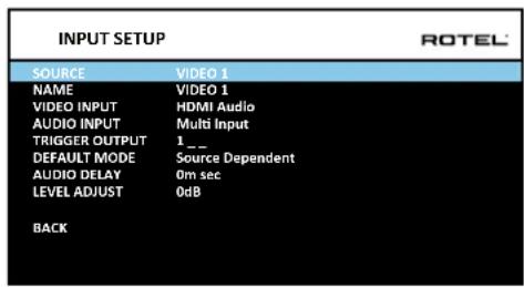 ROTEL RSP1576 - INPUT SETUP - 1