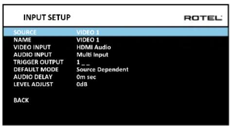 ROTEL RSP1576 - Input Setup - 1