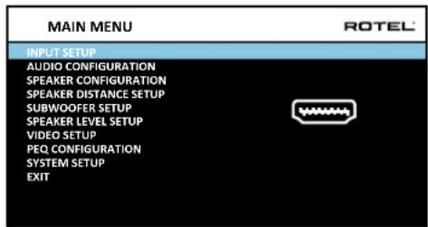 ROTEL RSP1576 - Main Menu - 1