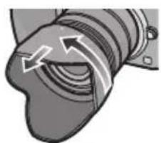 PANASONIC Lumix G Vario 1442mm f3.55.6 II ASPH - ■ Rangement temporaire du parasoleil - 1