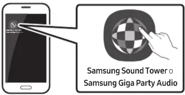 SAMSUNG Giga Party Audio MXT50 - Avviare l'app Samsung Sound Tower (Giga Party Audio) - 1