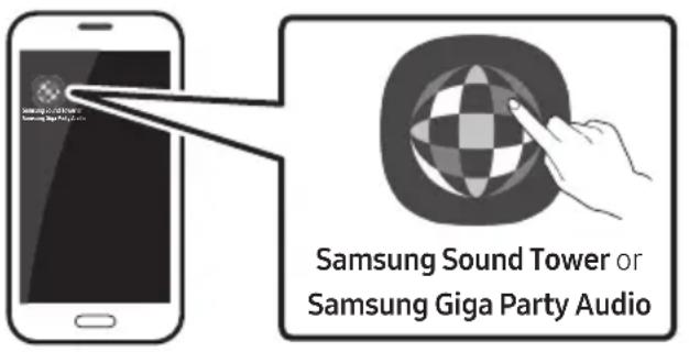 SAMSUNG Giga Party Audio MXT50 - Launching the Samsung Sound Tower (Giga Party Audio) App - 1