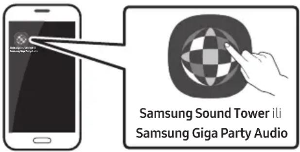 SAMSUNG Giga Party Audio MXT50 - Pokretanje aplikacije Samsung Sound Tower (Giga Party Audio) - 1