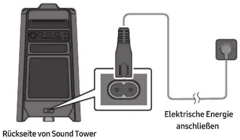 SAMSUNG Giga Party Audio MXT50 - Elektrische Energie anschließen - 1