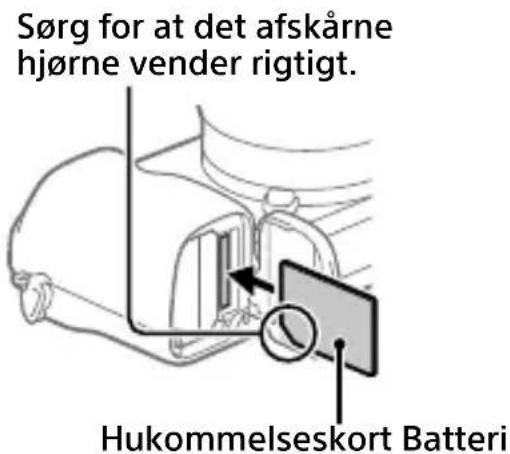 SONY Alpha a1400 - Indsætning af batteripakken (medfølger)/hukommelseskortet (sælges separat) i kameraet - 2