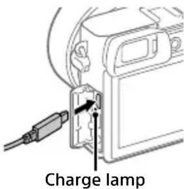 SONY Alpha a1400 - Connect the camera with the battery pack inserted to the AC Adaptor (supplied) using the micro USB cable (supplied), and connect the AC Adaptor to the wall outlet (wall socket). - 1