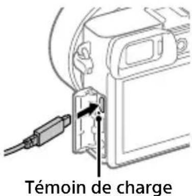 SONY Alpha a1400 - La batterie étant insérée dans l'appareil, raccordez celui-ci à l'adaptateur secteur (fourni) à l'aide du cable micro-USB (fourni) et branchez l'adaptateur secteur sur la prise murale. - 1