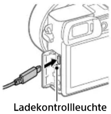 SONY Alpha a1400 - Verbinden Sie die Kamera mit eingesetztem Akku über das Micro-USB-Kabel (mitgeliefert) mit dem Netzteil (mitgeliefert), und schreiben Sie das Netzteil an eine Netzsteckdose an. - 1