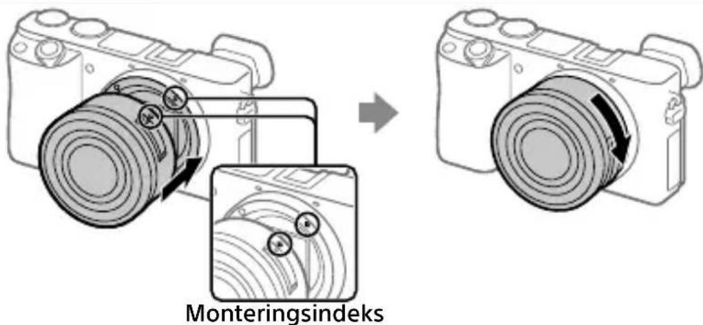 SONY Alpha a1400 - Montering af et objektiv - 1