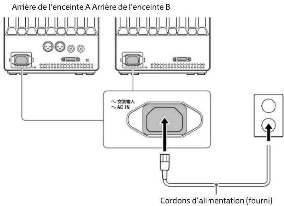 SONY SAZ1 - Raccordement 3 : Raccordement des cordons d'alimentation - 1