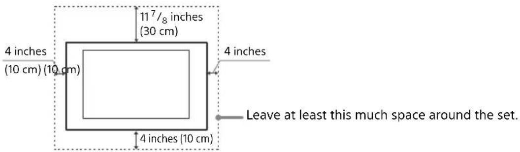 SONY Bravia XBR43X800D - Installing the TV against a wall or enclosed area - 2