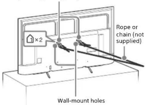 1×2 Rope or chain (not supplied) Wall-mount holes