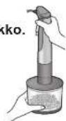 PANASONIC MXS401 - Kun olet valmis, vapauta liipaisinkytkin ja lukitse lapsilukko. Varmista, etta pyoriminen on pysahtynyt ja poista sitten sauvasekoitin astiasta. - 1