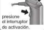 PANASONIC MXS401 - Presione el interruptor de activacion cuando mantiene presionado el boton de desbloqueo para comenzar. - 2