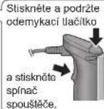PANASONIC MXS401 - Umistete slehae do velke a hluboké nadoby. Stisknete a podrzte odemykaci tlacitko a stisknete spinac spoustec. - 2