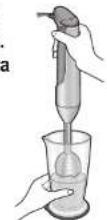 PANASONIC MXS401 - Po zakoczeniu zwolnic wącznik i zablokowa blocade przyȩ dzieciemi. Upewnić sie, ze konocowa przestala sie obracć, a nastepnie wyjac blender z pojemnika. - 2