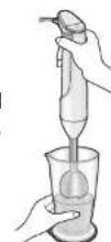 PANASONIC MXS101 - Ovretz, zda se spotrebic prestal tocit, a vyjmete mixer z nadoby. - 2