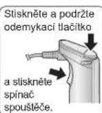 PANASONIC MXS101 - Stisknete a podrzte odemykaci tlačitko a stisknete spinač spoustěce. - 1
