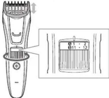 PANASONIC ERGB62 - Ruotare il quadrante e regolare il segno di indicazione altezza di taglio all'altezza desiderata. - 1