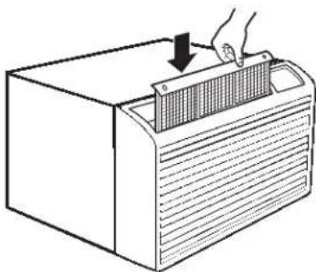 GE AJCM10ACG - To replace the air filter: - 1