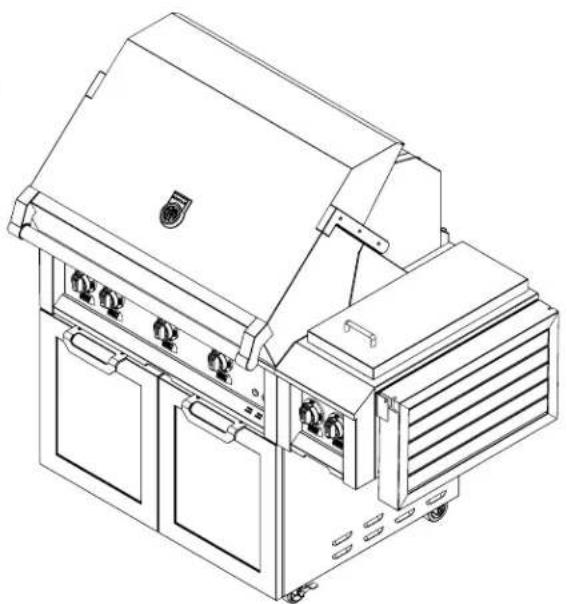 Hestan AGB122NGGR - INSTALLATION OF SIDE BURNER ONTO GRILL CART (MODEL AGB122 ONLY -REQUIRES PANEL KIT AGBPK) - 1