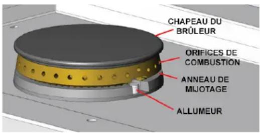 Hestan AGB122NGGG - IMPLANTATION ET ASSEMBLAGE DU BRÛLEUR LATÉRAL - 1