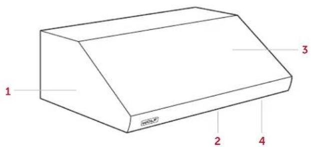 WOLF PW483318O - Caractéristiques de la hotte murale pour l'extérieur - 1