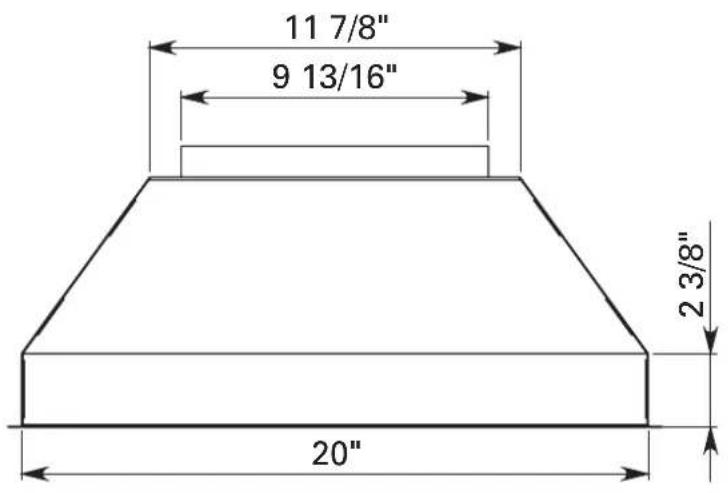 BERTAZZONI KIN30PROX - OPTIONAL: Duct transition kit (only for 2 motors version) (Seulement pour modele 2 moteurs) (Solo por versión 2 motores) - 1