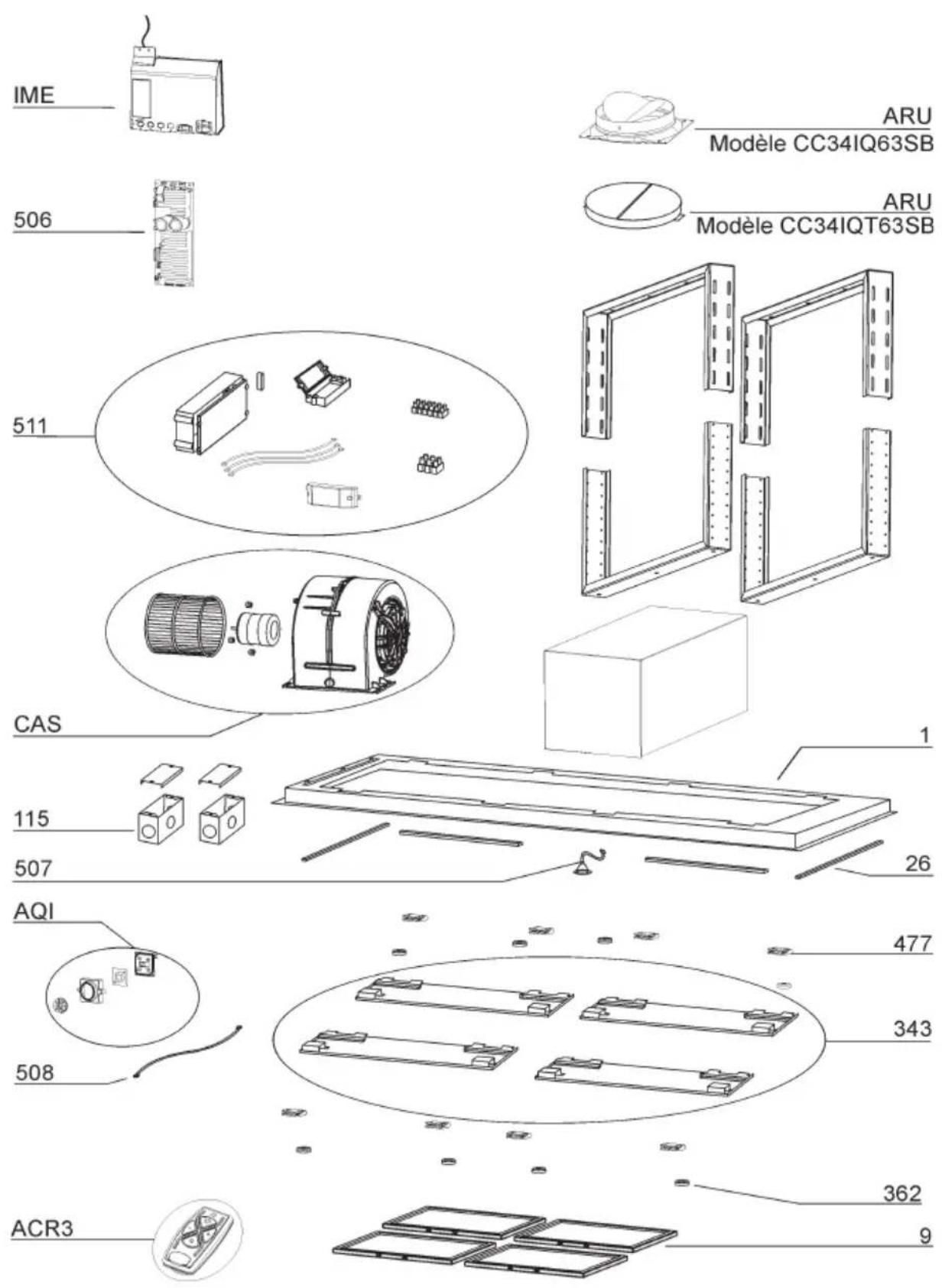 BEST Cirrus Grande CC34E63SB - PIÉCES DE RECHANGE - 1