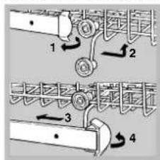 INDESIT IDE 1000 EU.2 - Regolare l'altezza del cestello superiore Per agevolare la sistematicione delle stoviglie, e poss - 1