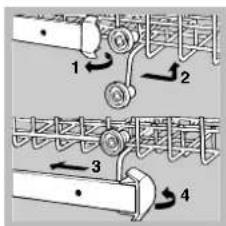 INDESIT IDE 1000 EU.2 - Adjusting the height of the upper rack - 1