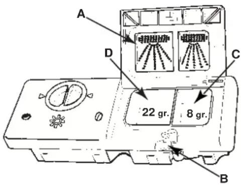 INDESIT DI 72 SI (EU) - Einfüllen des Reinigers - 1