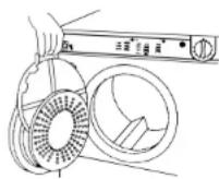 INDESIT IS 31 V (EX) - Pour enlever et nettoyer le filtre de peluche - 1