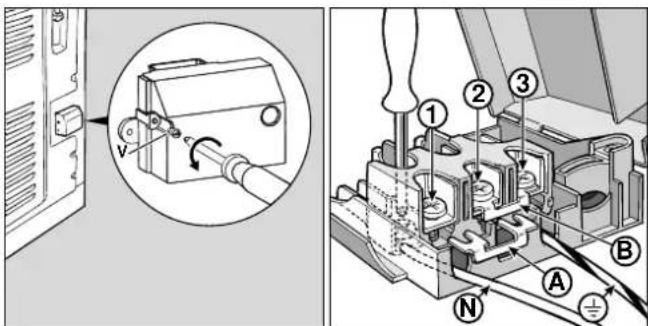 INDESIT K3C51(W)U S - Installation des Netzkabels - 1