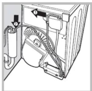 INDESIT IDC 85 S (EX) - La hauteur de la vidange doit être inférieure à 1 m en partant du bas du sèche-linge. - 1