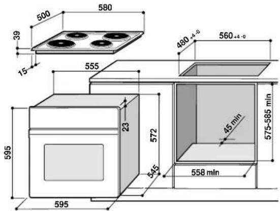 INDESIT HGK 150.B (WH) - Installation der Einbaubacköfen - 1