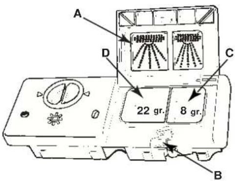INDESIT D 63 FR - Chargement du produit de lavage - 1